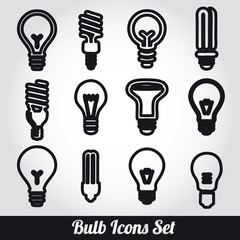 Light bulbs. Bulb icon set