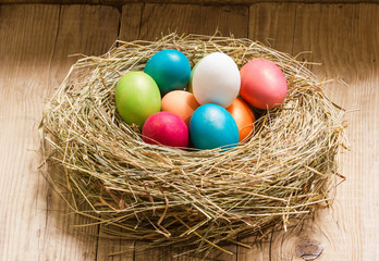 Nest with Easter eggs