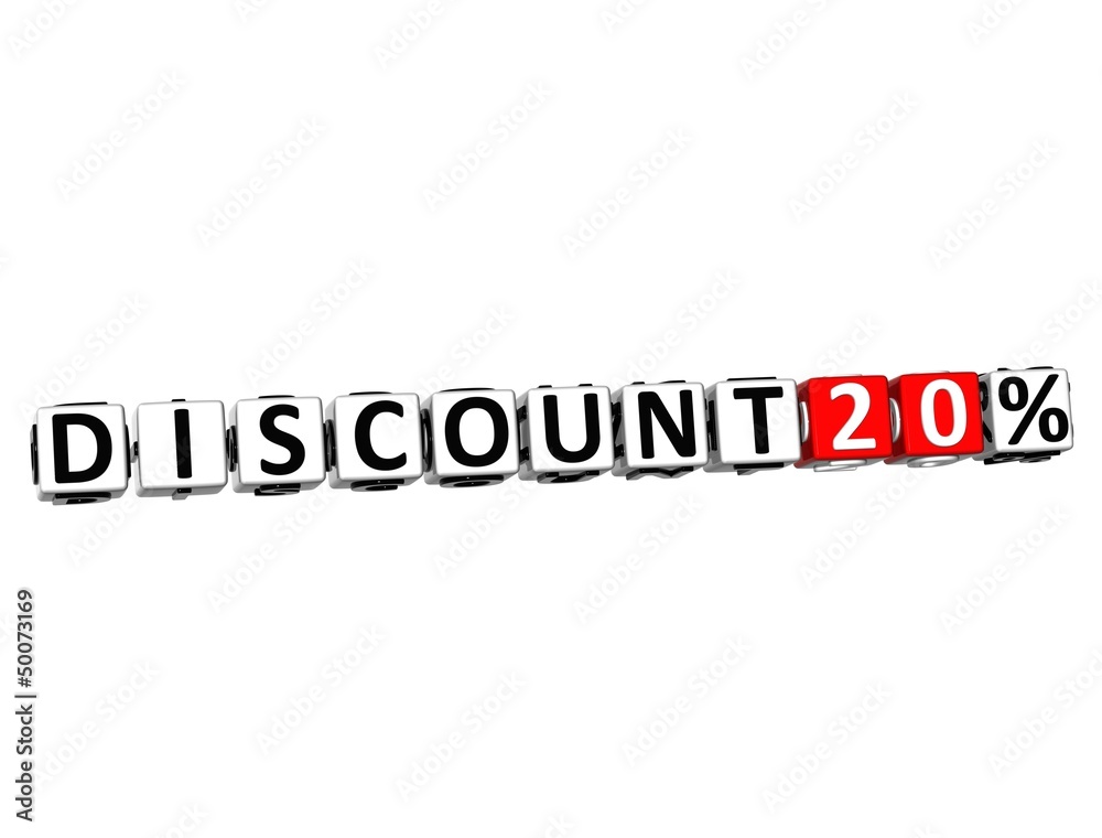 Poster 3d discount 20% button click here block text