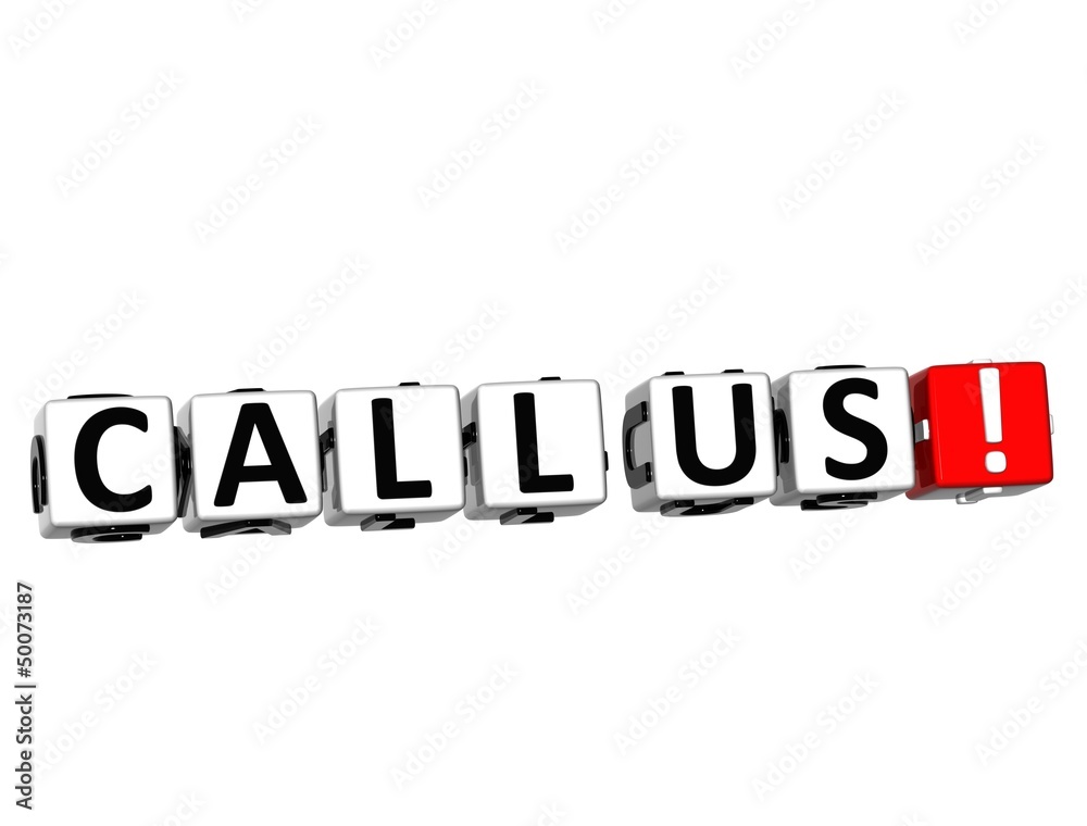 Poster 3d call us! button click here block text