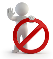 3d small people - stop sign