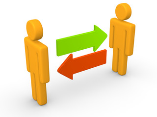 Exchange between two 3d men