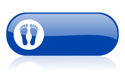 Fototapeta premium footprint blue web glossy icon