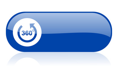 360 degrees panorama blue web glossy icon