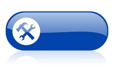 tools blue web glossy icon