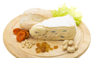 a piece of Brie cheese