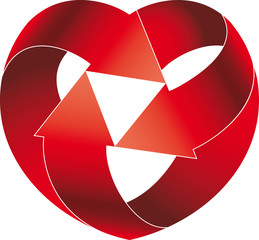Recycled heart symbol