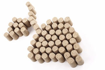 Corks as grape bunch