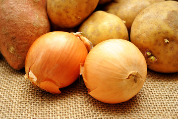 Onions with Potatoes in the Background