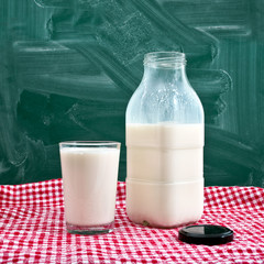 Bottle and a glass of milk