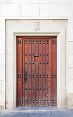Old door at Sarrià quarter of Barcelona
