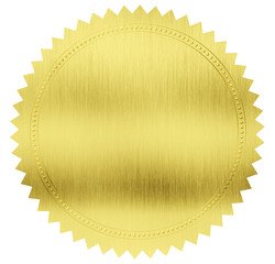 gold seal label with clipping path included