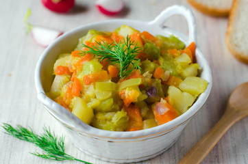 Vegetable stew zucchini , carrots and potatoes