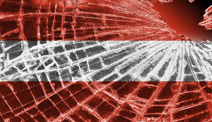 Broken ice or glass with a flag pattern, Austria