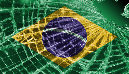 Broken ice or glass with a flag pattern, Brazil