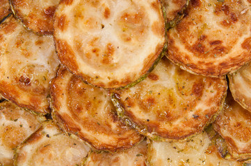 Fried squash rings with spices.