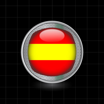 Metallbutton Flagge Spanien
