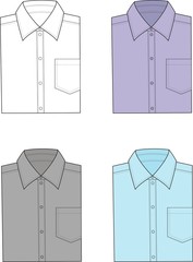 Vector illustration of men's business shirts