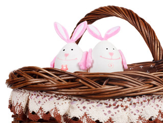 Easter egg in a basket