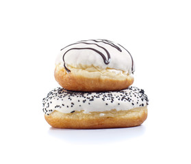 two doughnuts isolated on white