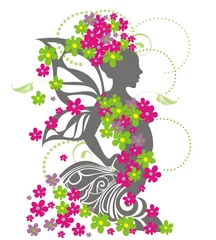 Poster Im Rahmen Mädchen mit Blumen © ksysha