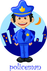 Мультипликационный персонаж мило - полицейский