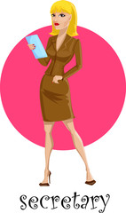 Секретарь мультфильм женщина