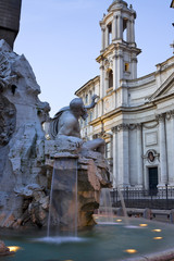 Detail of Bernini fountain, Rome, Italy