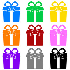 Colorful gift box symbols