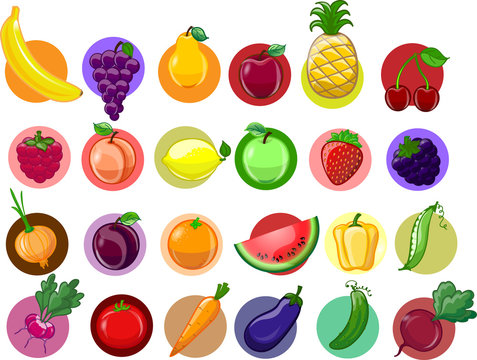 Мультфильм овощей и фруктов