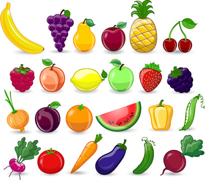 Мультфильм овощей и фруктов