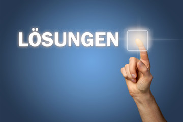 Hand tippt Touchscreen L&ouml;sungen