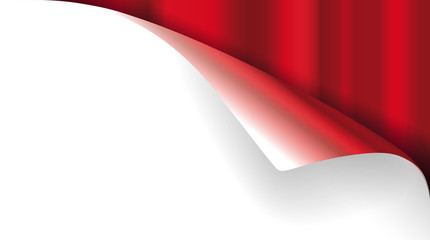 Roter Vorhang mit umgebogener Ecke