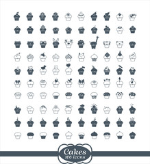 100 cupcake outline vector Icons