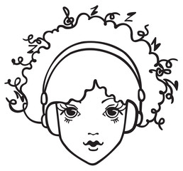 Girl listening to music