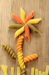Pasta concept with flower