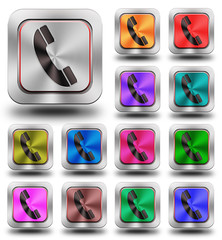 Aluminum Phone glossy icons, crazy colors #03 - obrazy, fototapety, plakaty
