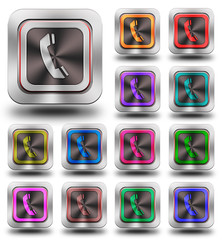 Aluminum Phone glossy icons, crazy colors - obrazy, fototapety, plakaty