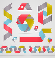 Abstract ribbon color shape for infographics