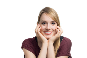 Blonde Sch&ouml;nheit l&auml;chelt dich an