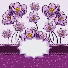 Wall murals Abstract flowers Floral background with crocuses