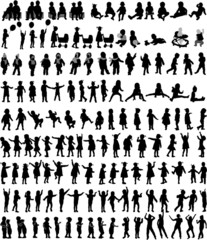 Large collection of children's silhouettes