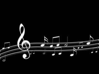 MODERN MUSIC NOTES IN BLACK