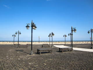 PAVEMENT WALK WAY WITH STREET LIGHT STAND