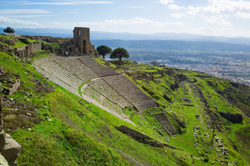 Amphitheater in the ancient city of Pergamon, Bergama, Turkey