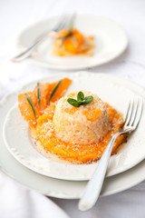 Risotto with pumpkin cream