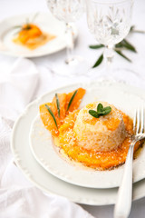 Risotto with pumpkin cream