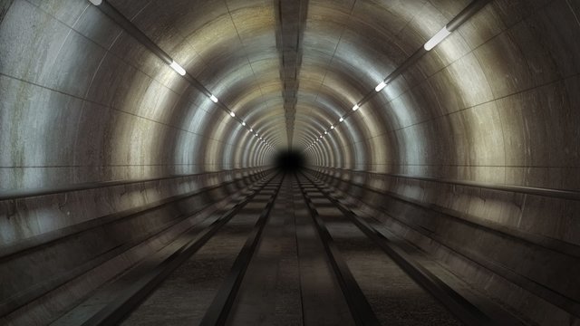 Train metro tunnel loop