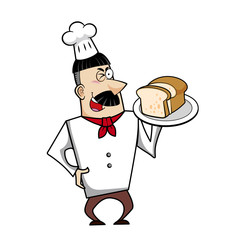 Cartoon Chef with Bread