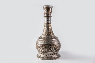 Traditional old carved middle eastern brass vase - 50100717